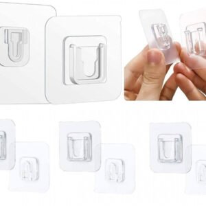 PLASTIC WATERPROOF MAGIC MALE FEMALE WALL STICKER HOOK 8 SETS.