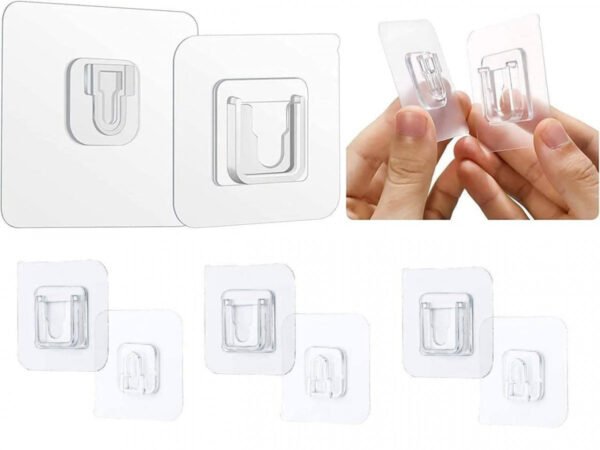 PLASTIC WATERPROOF MAGIC MALE FEMALE WALL STICKER HOOK 8 SETS.