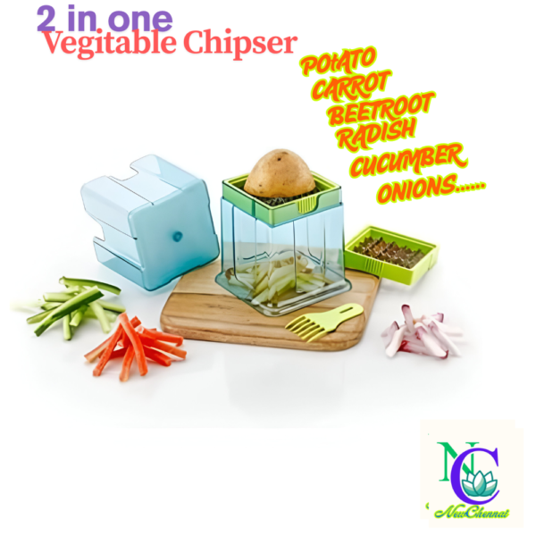 2 In 1 vegetable and Fruit Chipser / Slicer IDEAL FOR Potato, Beetroot, Carrot, Radish, Onion Slicing