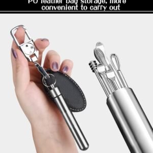 Premium 6 in 1 Ear Wax Cleaner Set, Ear Wax Remover Stainless Steel Tool kit