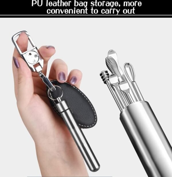 Premium 6 in 1 Ear Wax Cleaner Set, Ear Wax Remover Stainless Steel Tool kit
