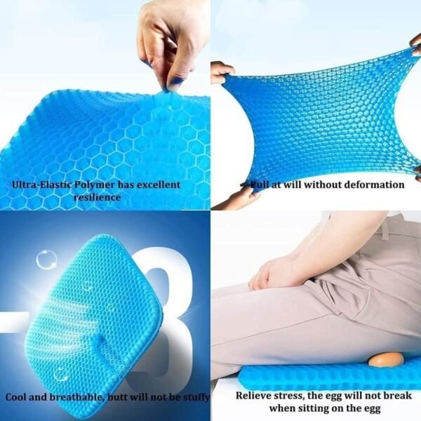 PRODUCT IMAGE: Honeycomb Silicone Gel Cushion Seater For Car, Office Chairs