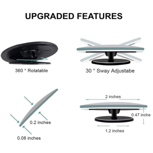 Rear Blind Spot Round Convex Mirror with Adjustable Wide Angle for Cars (2 Pieces)