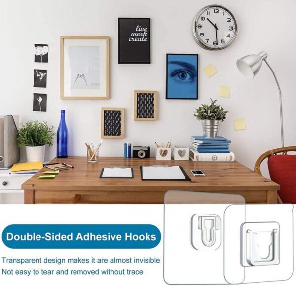 PLASTIC WATERPROOF MAGIC MALE FEMALE WALL STICKER HOOK 8 SETS.