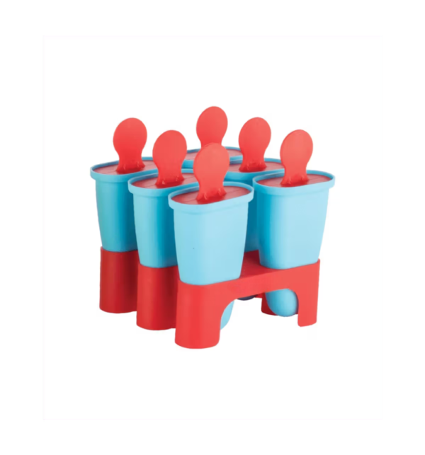 Summer combo 37 Cavity Silicone Ice Cube Tray with Set of 6 Plastic Reusable Ice Pop Makers