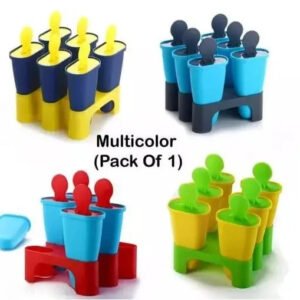 Summer combo 37 Cavity Silicone Ice Cube Tray with Set of 6 Plastic Reusable Ice Pop Makers