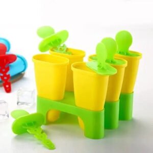 Summer combo 37 Cavity Silicone Ice Cube Tray with Set of 6 Plastic Reusable Ice Pop Makers