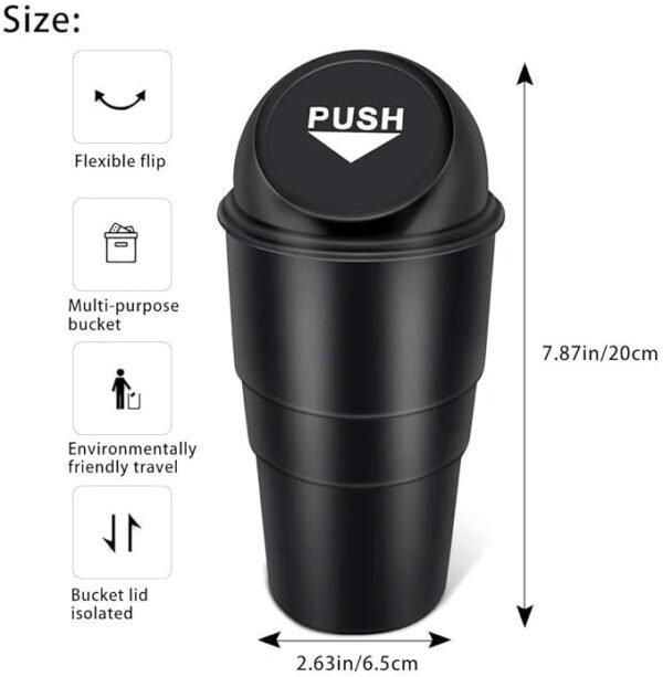 Car Dustbin | Dustbin For Car |Trash Bin | Car Bin Mini | Portable Trash Can, Home, Office (Black)